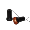 Para czarnych lamp wiszących vintage z mosiądzu